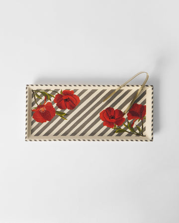 Striped Poppy Cookie Tray with Tong