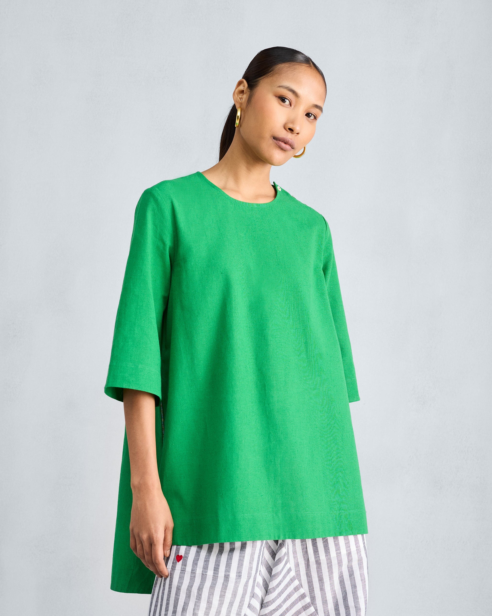 High Slit Top - Green