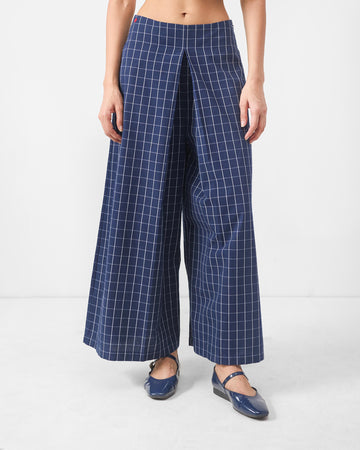 Hinata Pants - Navy & White Checks