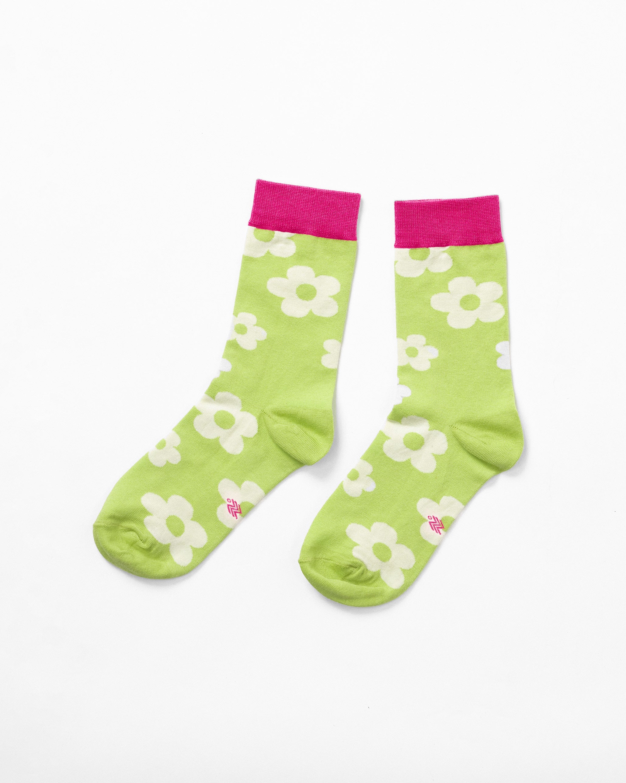 Cherry Blossom Socks - Lime & Oatmeal
