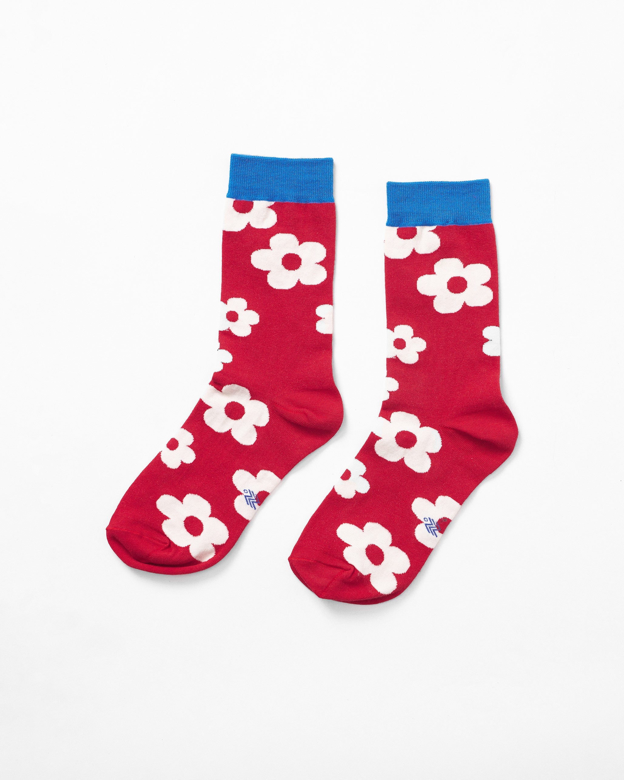 Cherry Blossom Socks - Red & Oatmeal