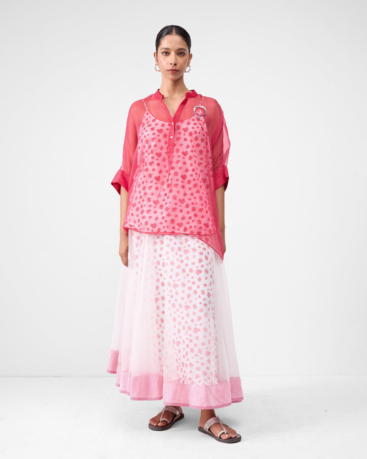 Pushkar Skirt - Ivory & Watermelon
