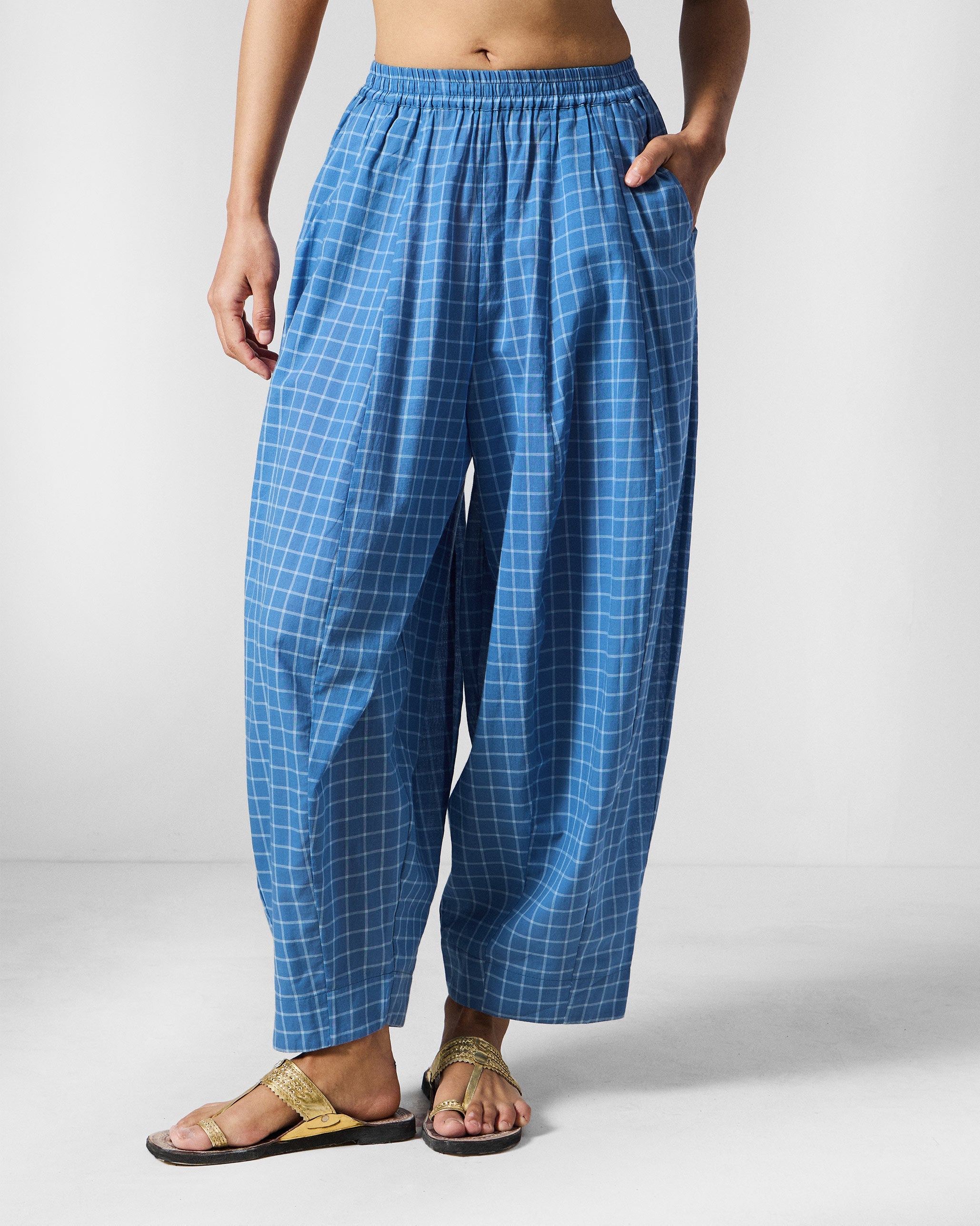 Tia Pants - Riverside Blue & White Checks