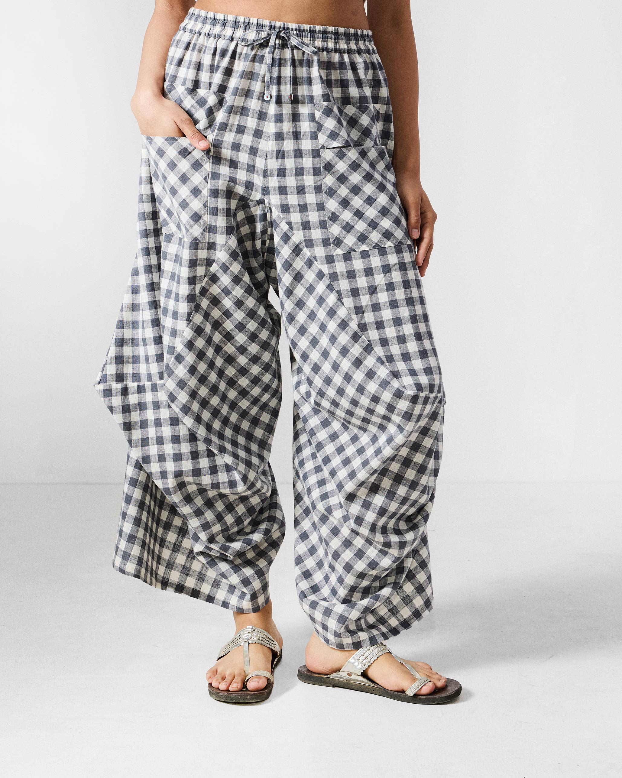 Yoka Trousers - Grey & White Checks