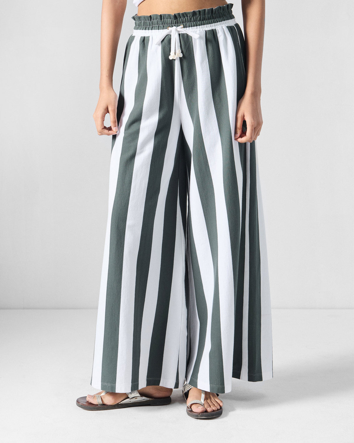 Nova Pants - Charcoal & White Stripes