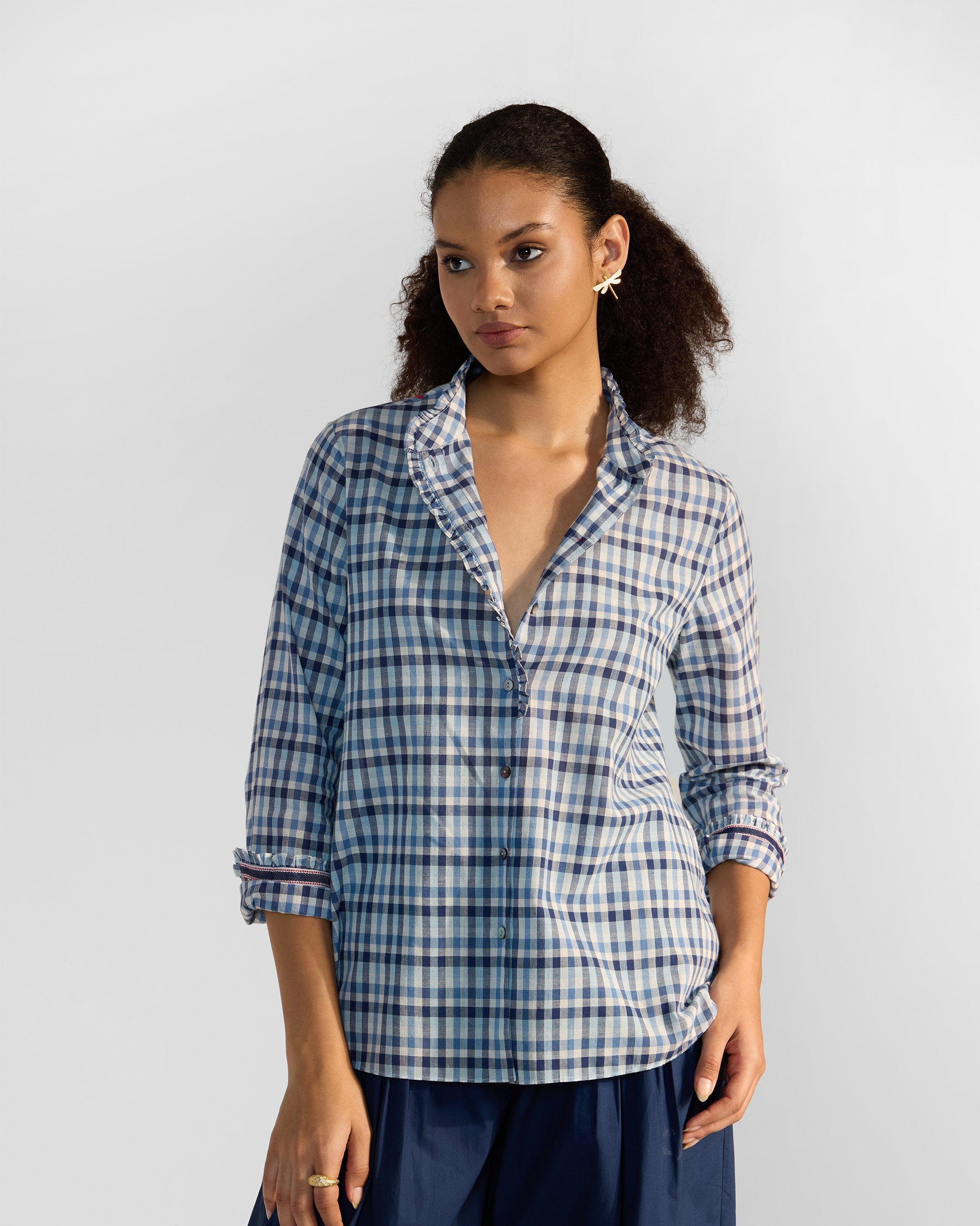 Hera Shirt - Blue & White Checks