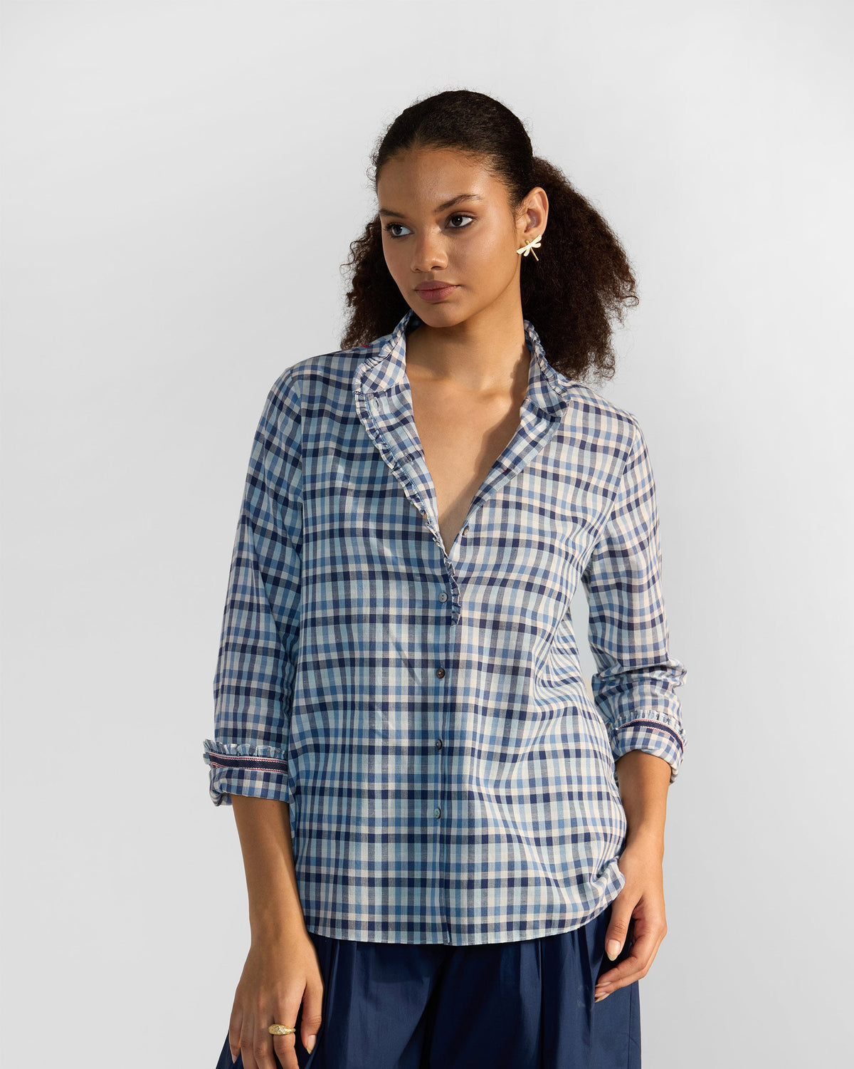 Hera Shirt - Blue & White Checks