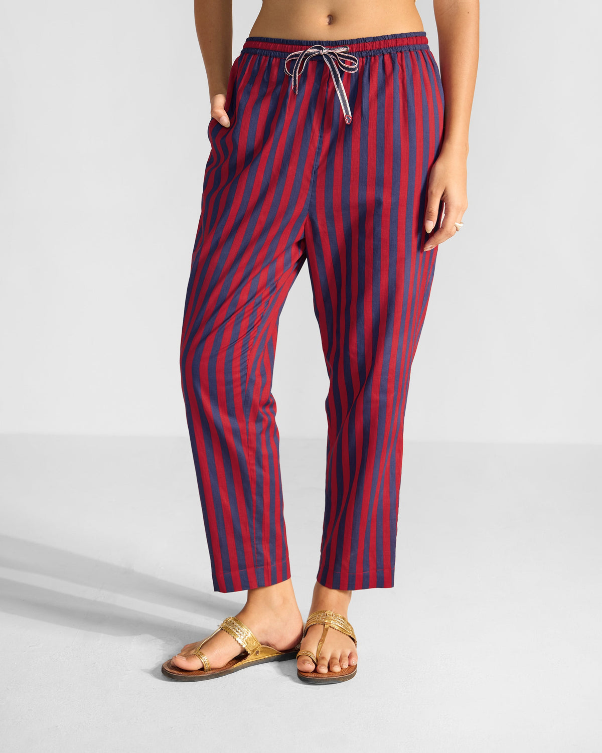 Kasra Pants - Red & Navy Stripes