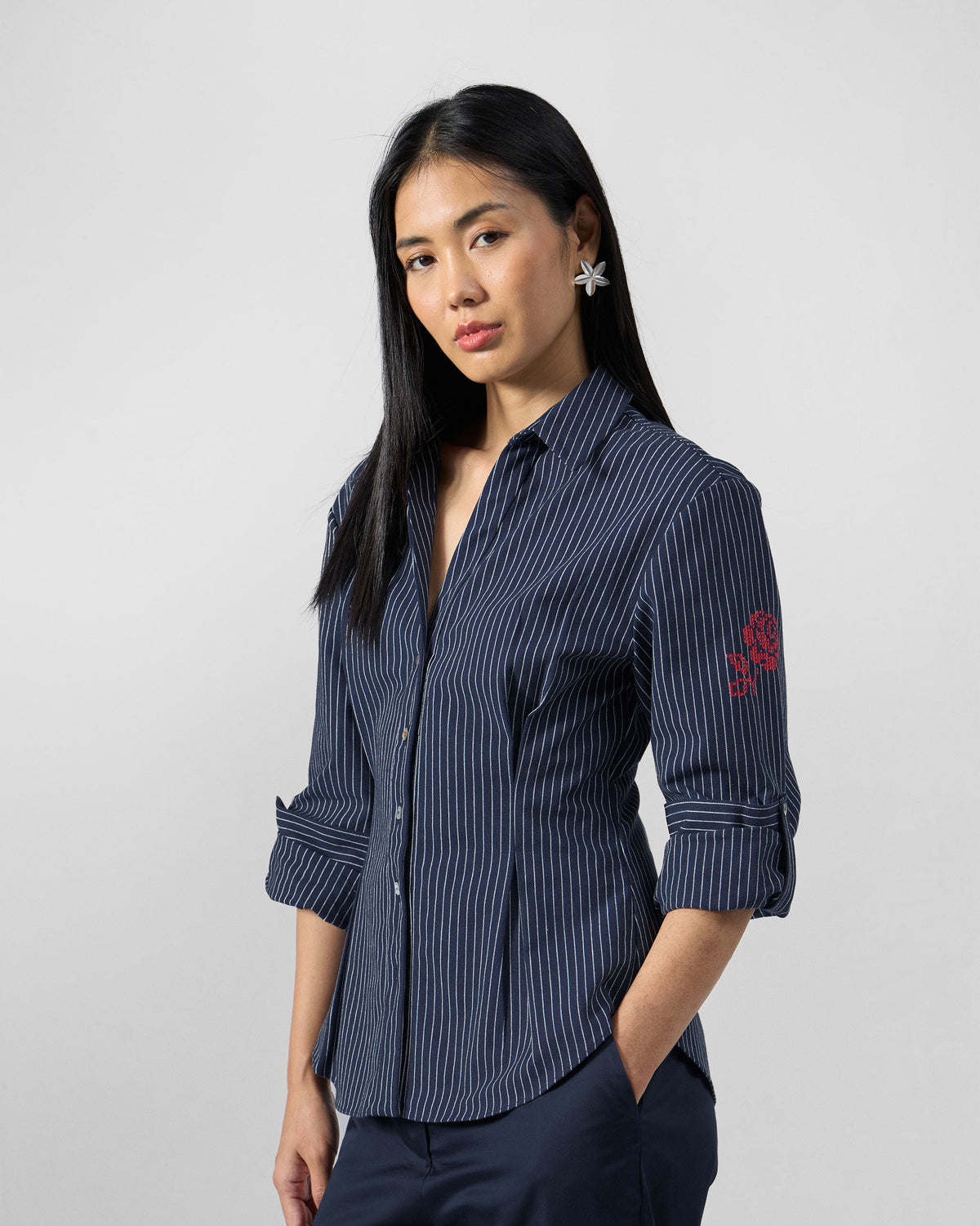 Kalo Shirt- 100% Cotton Denim Fitted