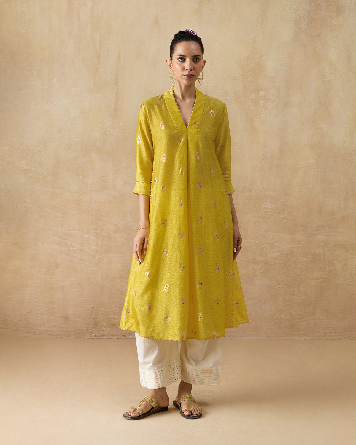 Viva Kurta - Silk Blend A-Line Fit
