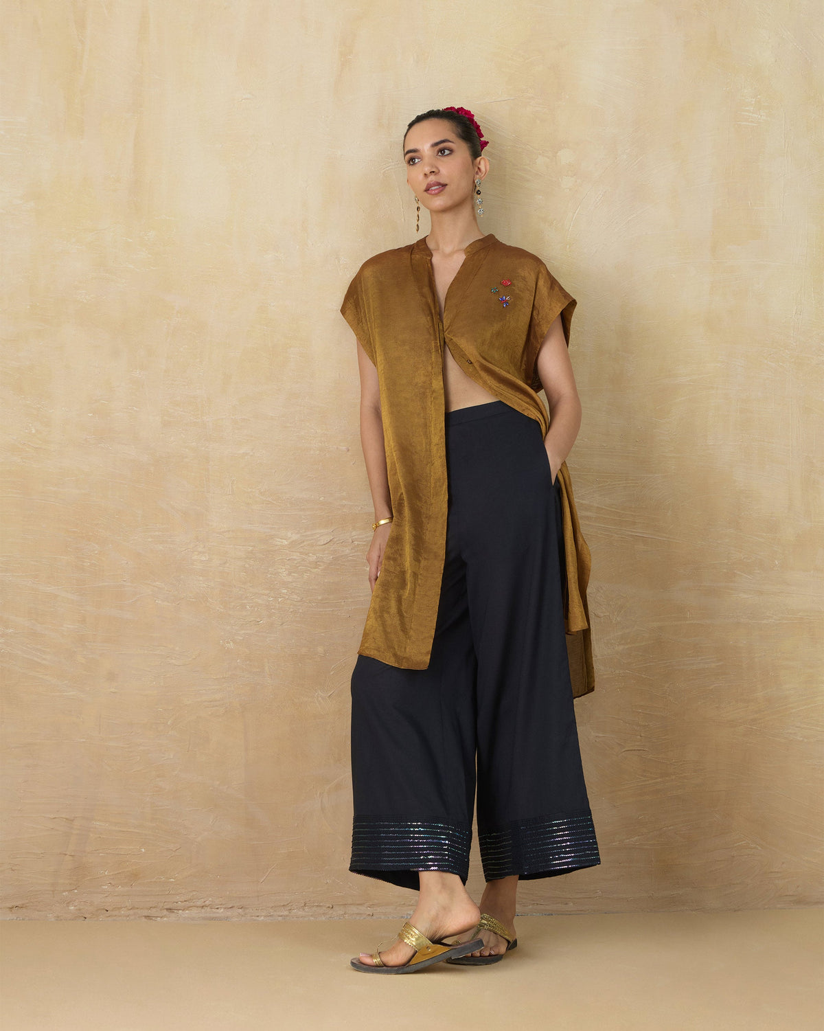 Tango Kaftan - Metallic Tissue Free Size