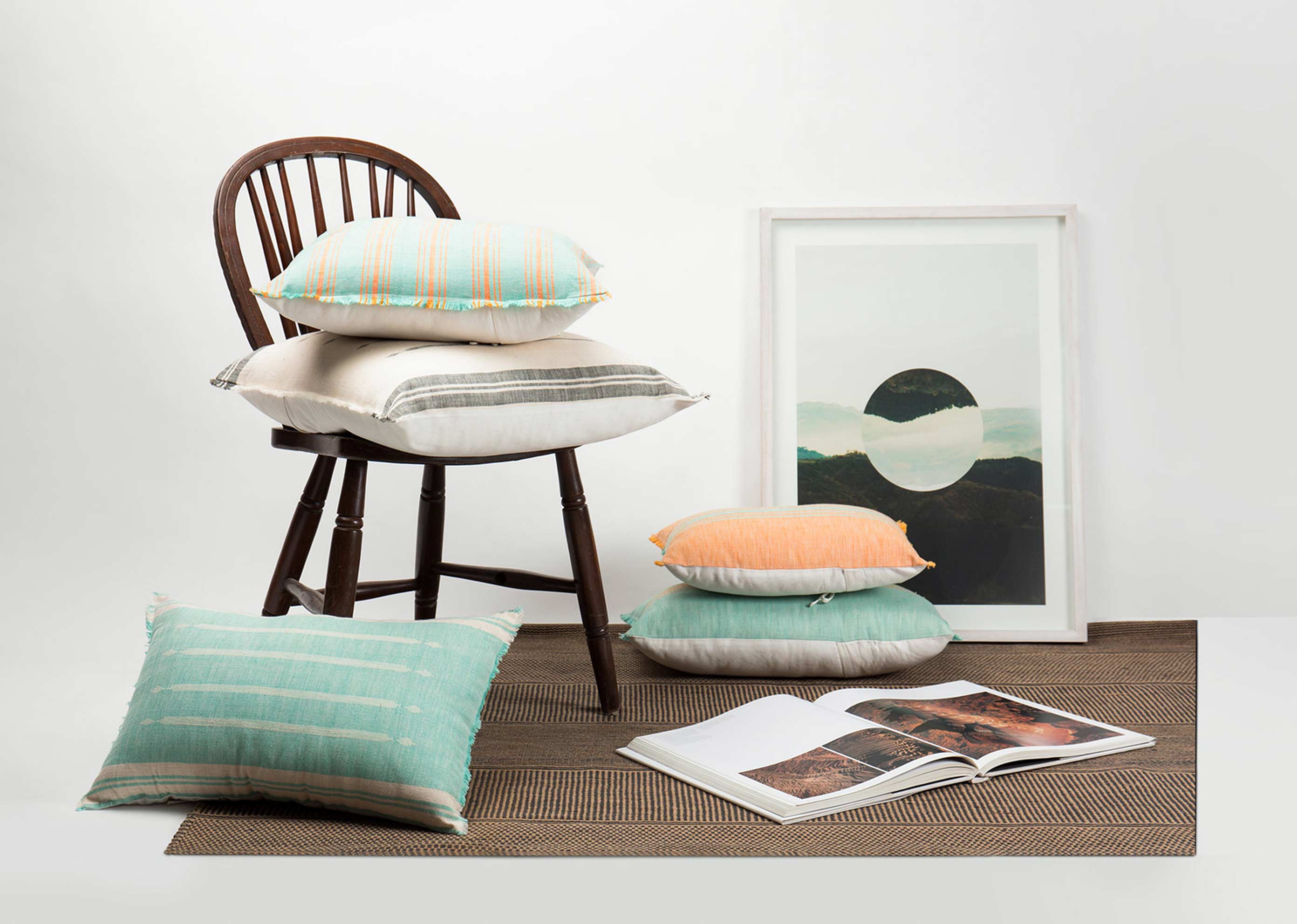 Ber Ber Stripe Cushion Cover - Aqua