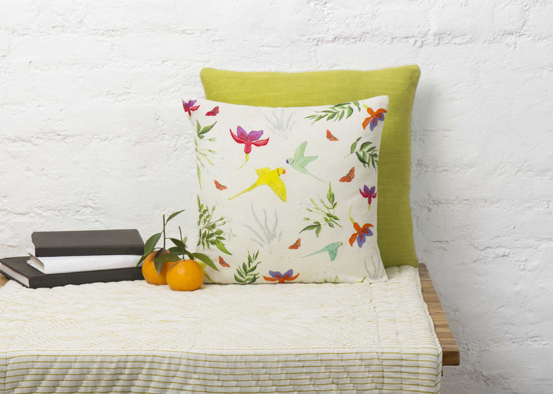 Verandah Botanical Cushion Cover - Ivory