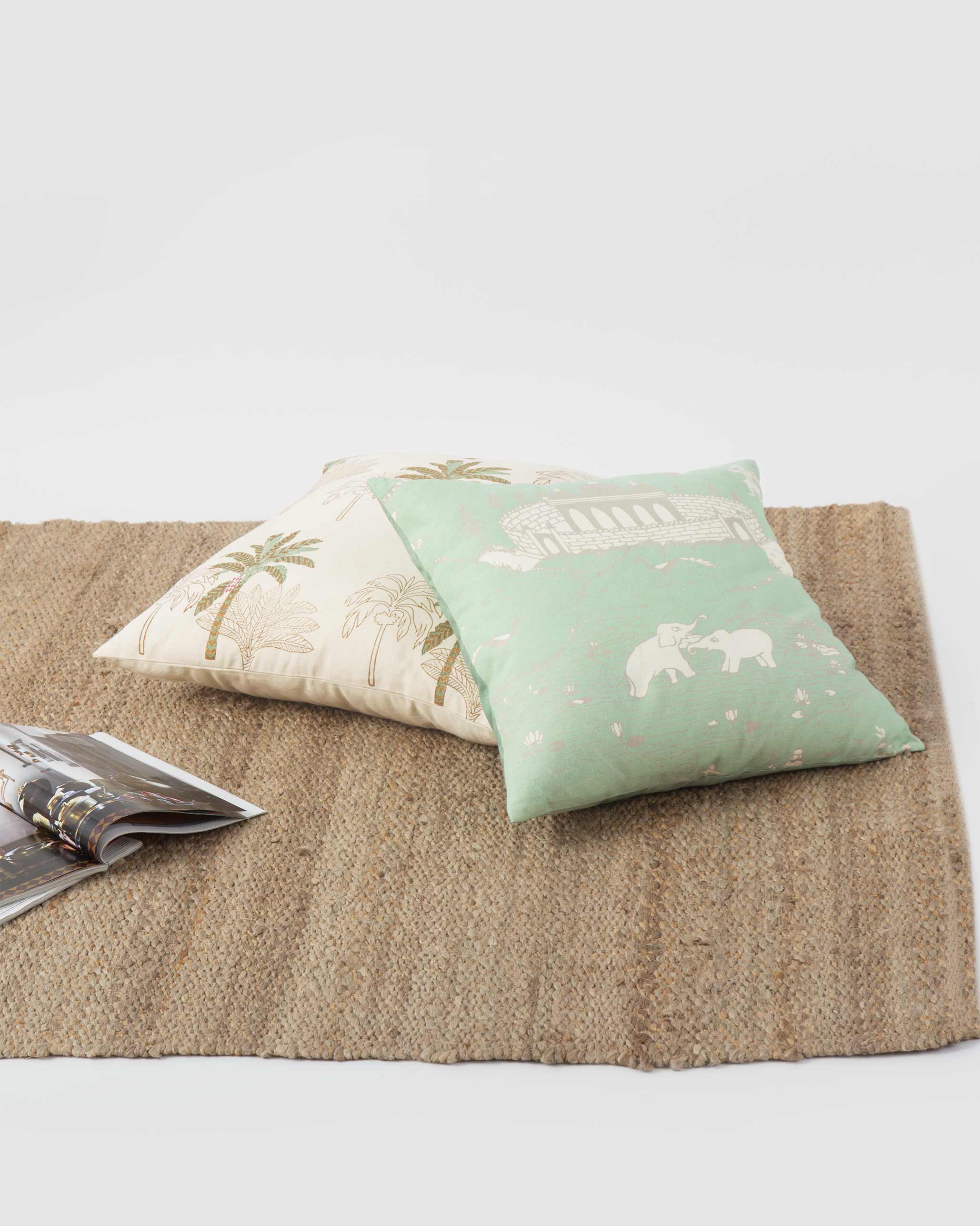Pazhani Cushion Cover - Smoke Green
