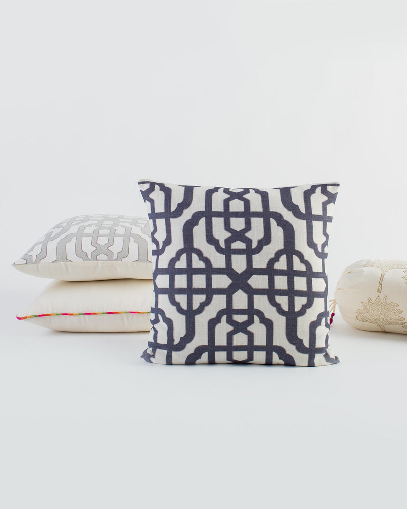 Trellis Cushion Cover - Charcoal