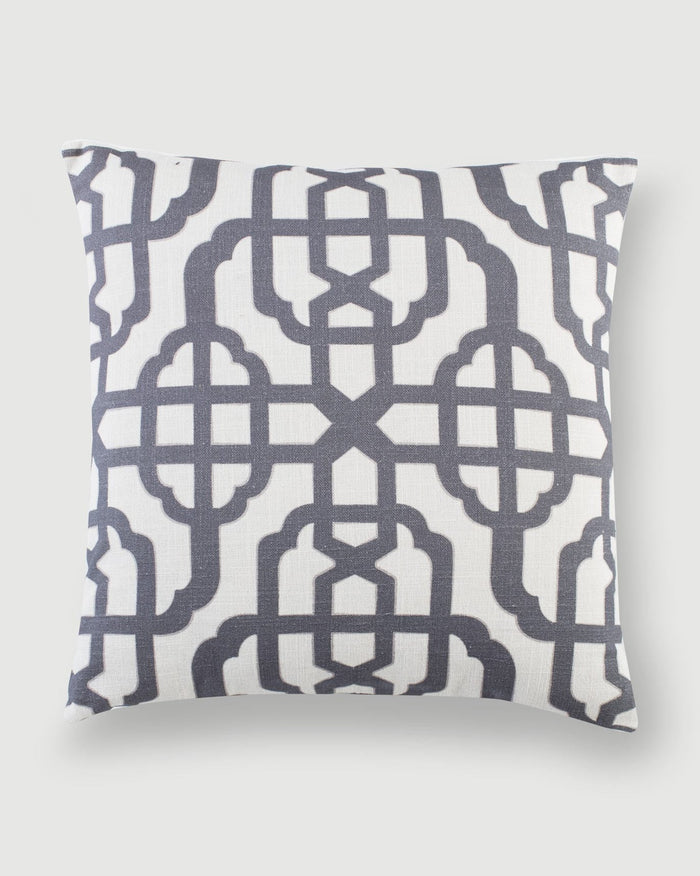 Trellis Cushion Cover - Charcoal