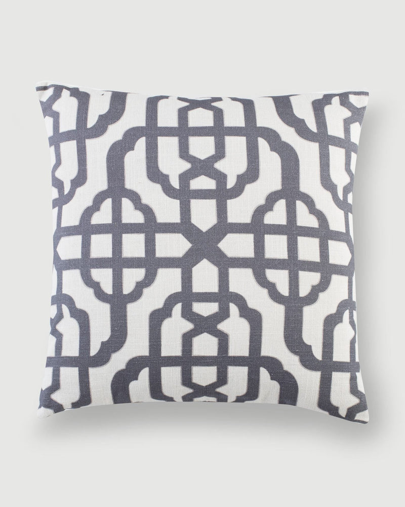 Trellis Cushion Cover - Charcoal
