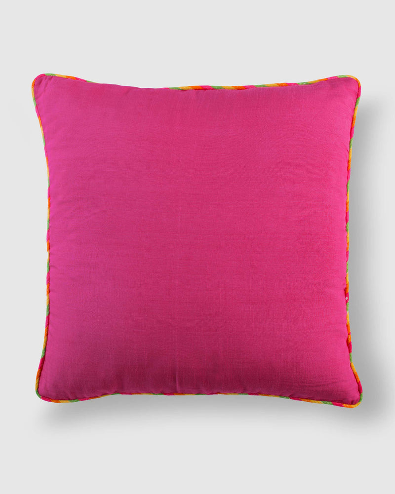 Tussar Cushion Cover - Berry