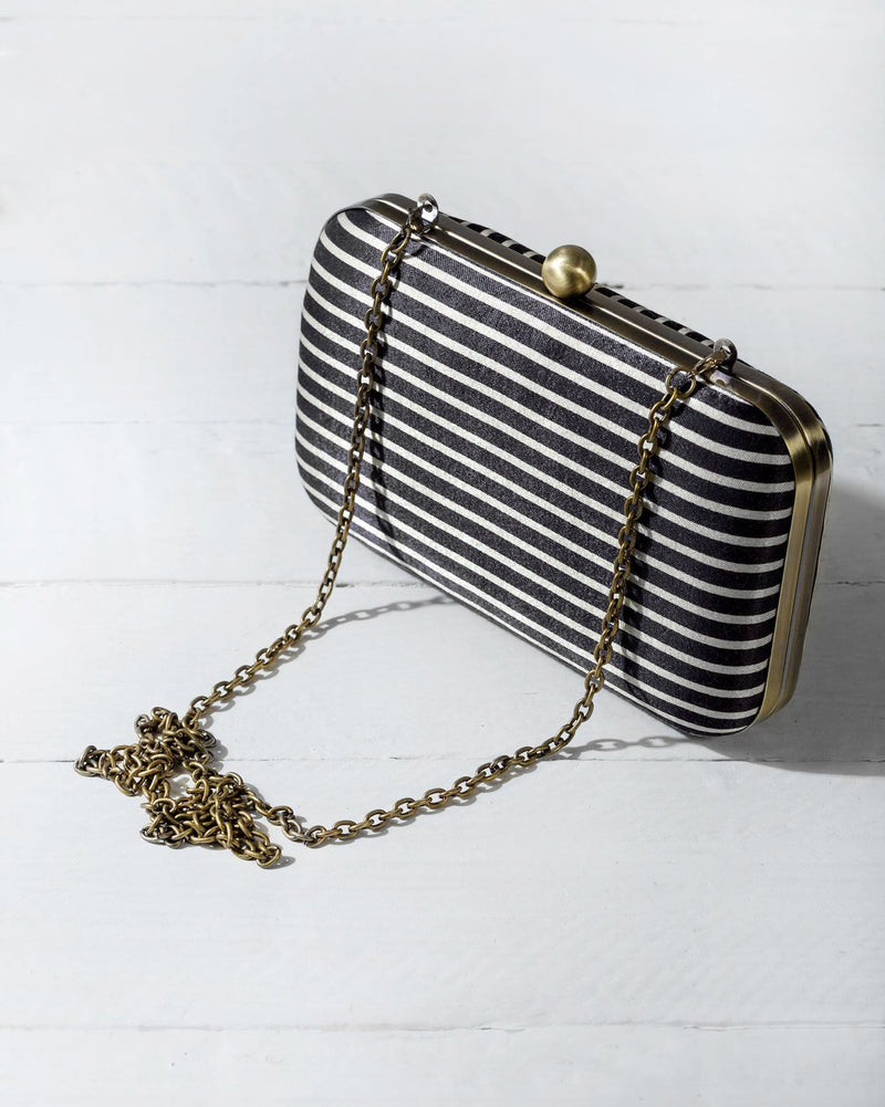 Martini Clutch - Ivory & Black