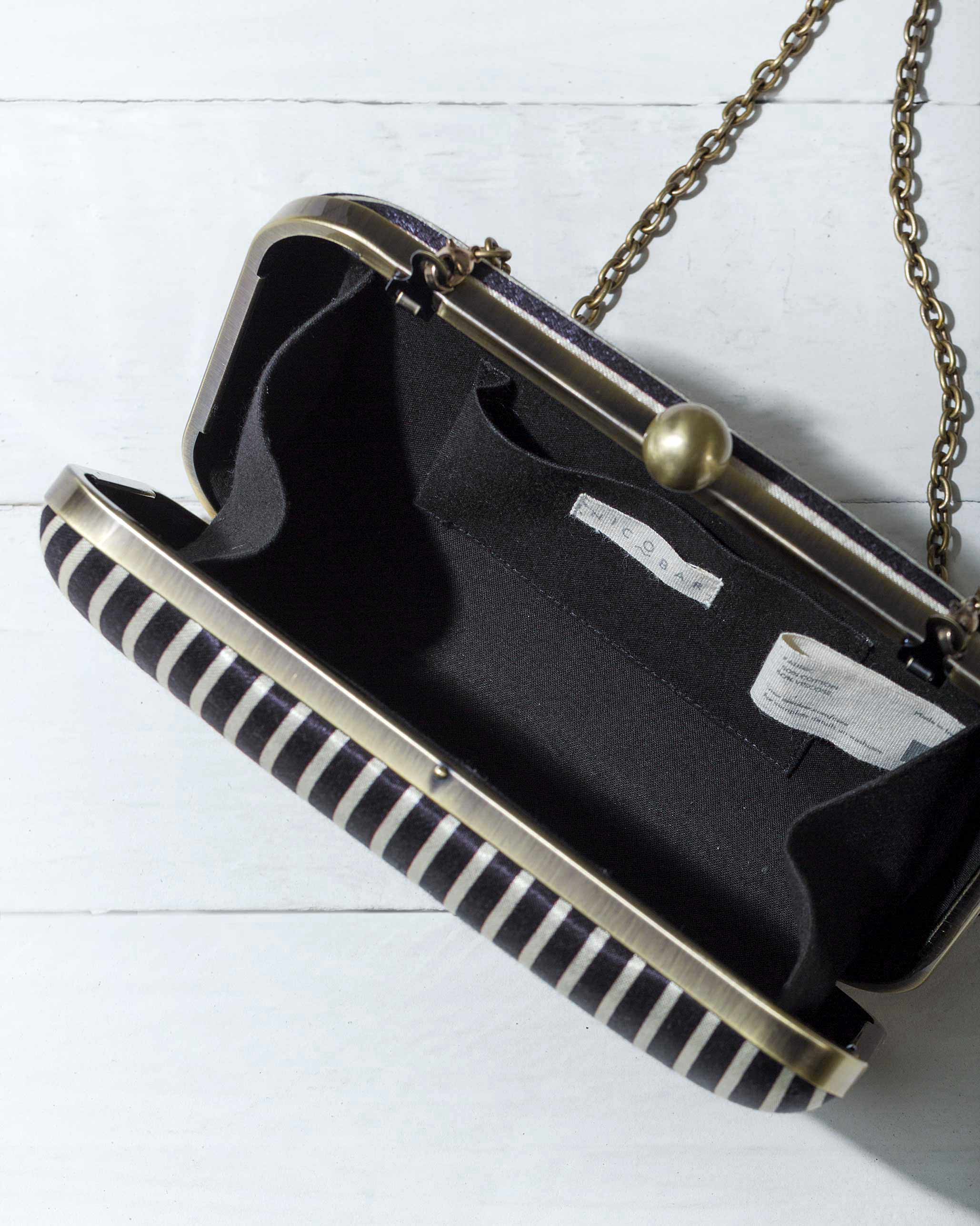 Martini Clutch - Ivory & Black