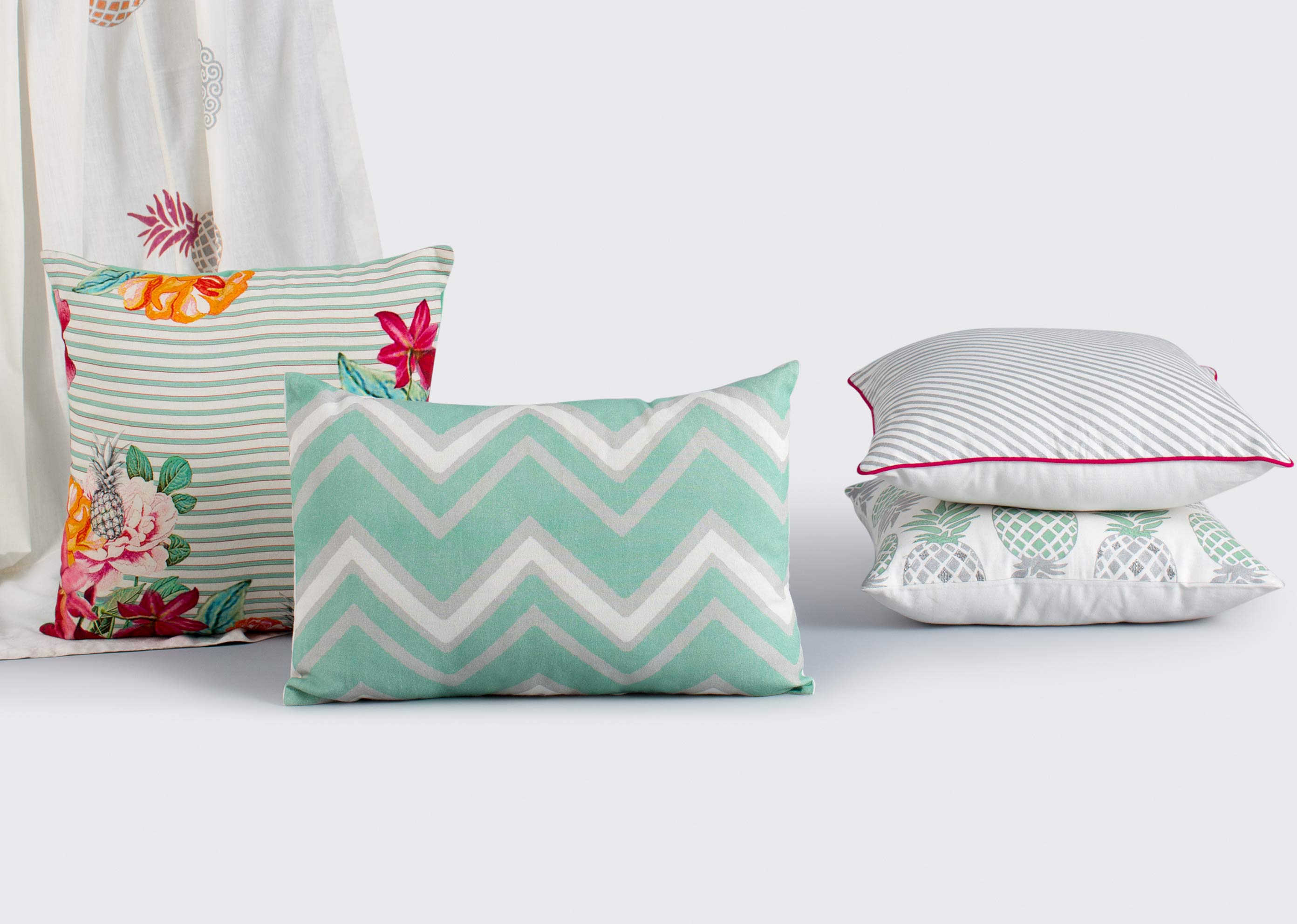 Mahe Chevron Pillow Cover - Aqua