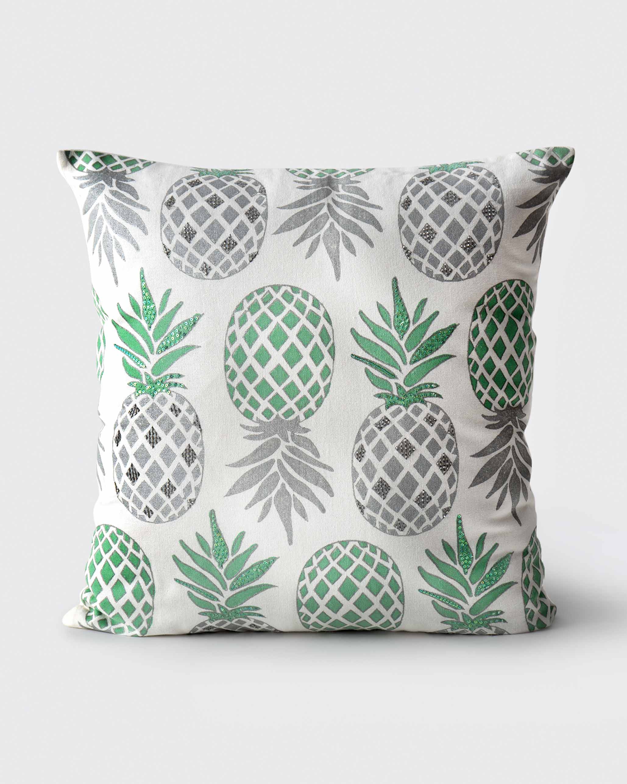 Mahe Pineapple Embellished Cushion Cover