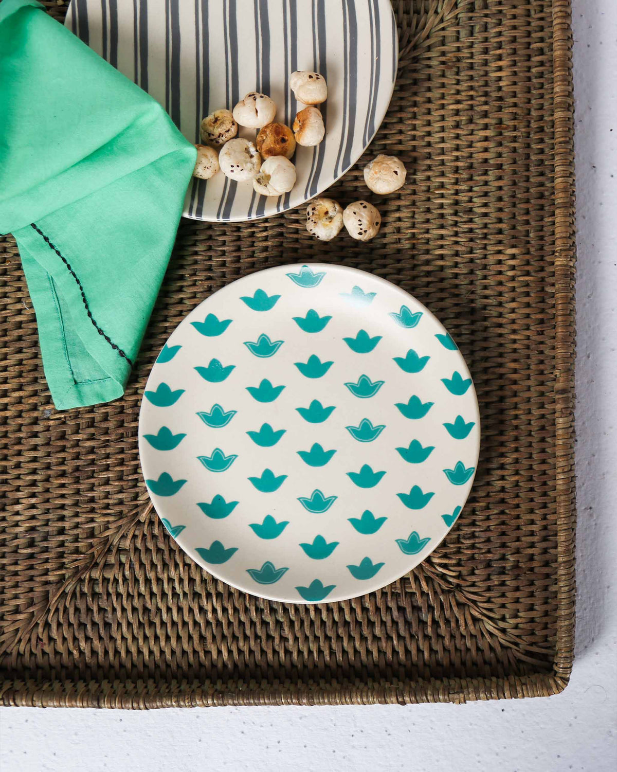 Lotus Aqua Quarter Plate (Set of 2)