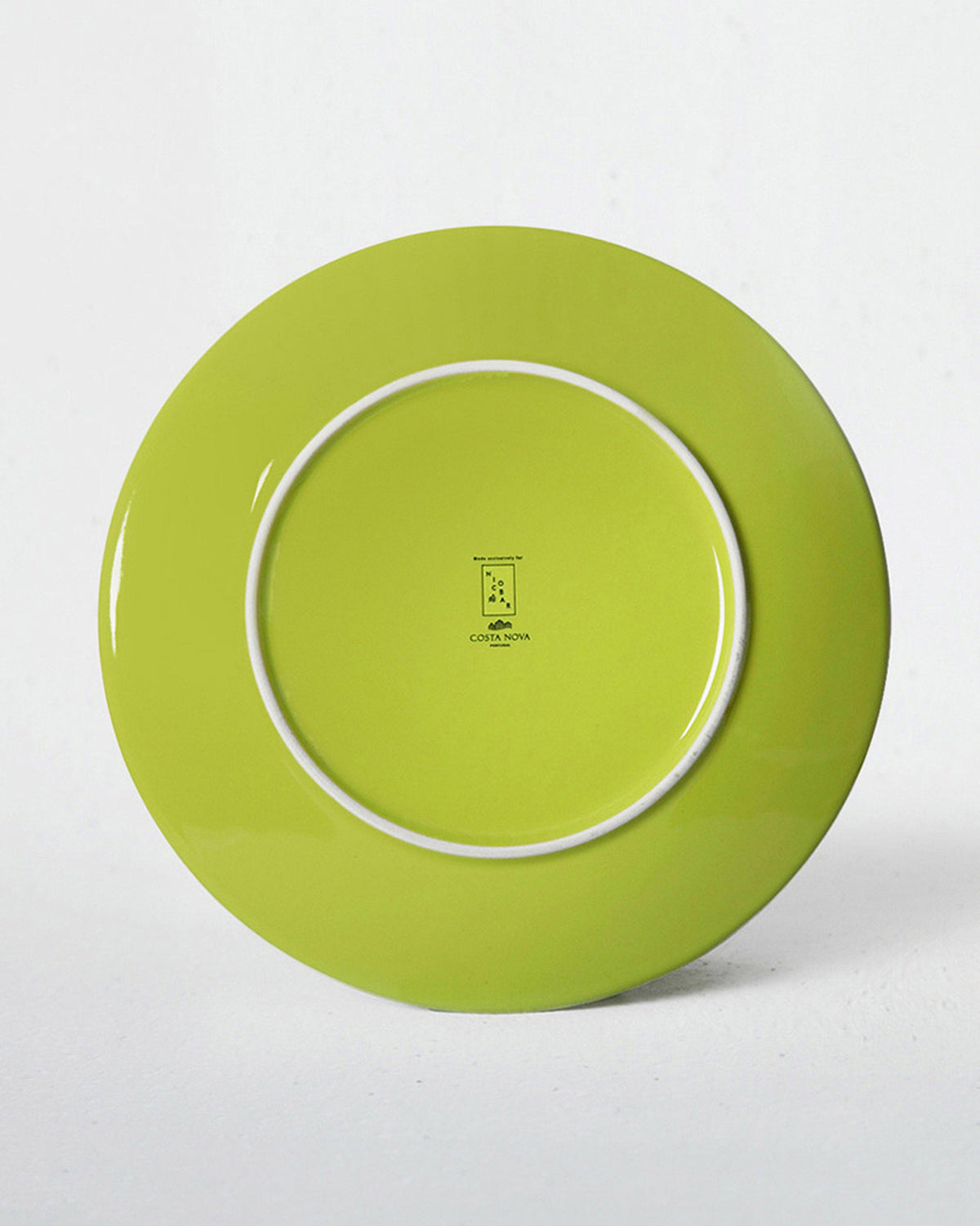 Underside of an Aguada Quarter Plate in lime glaze.