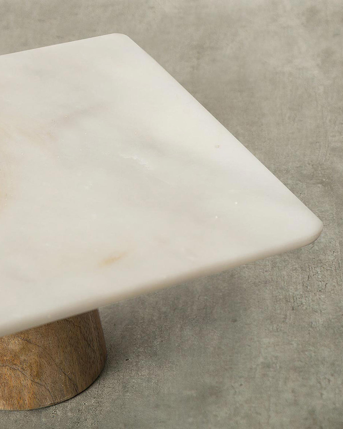 Marble & Wood Cake Stand - Large