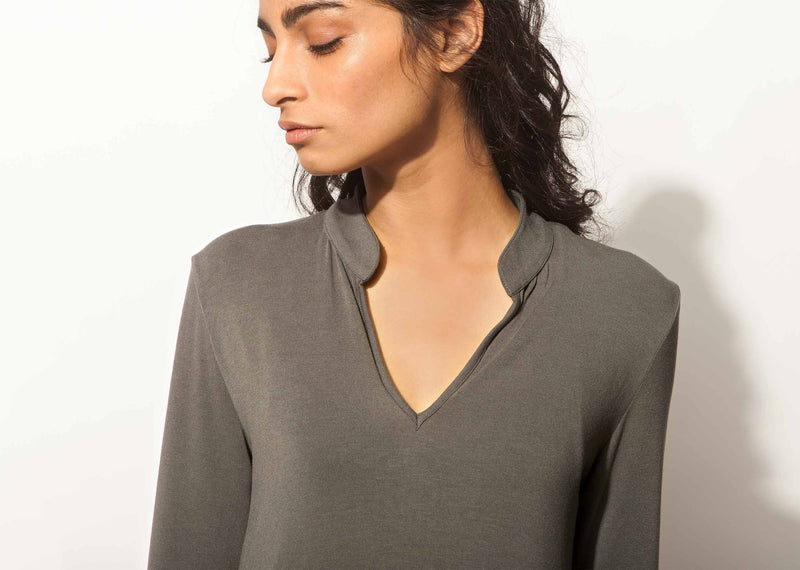 Shibui Long Kurta - Charcoal