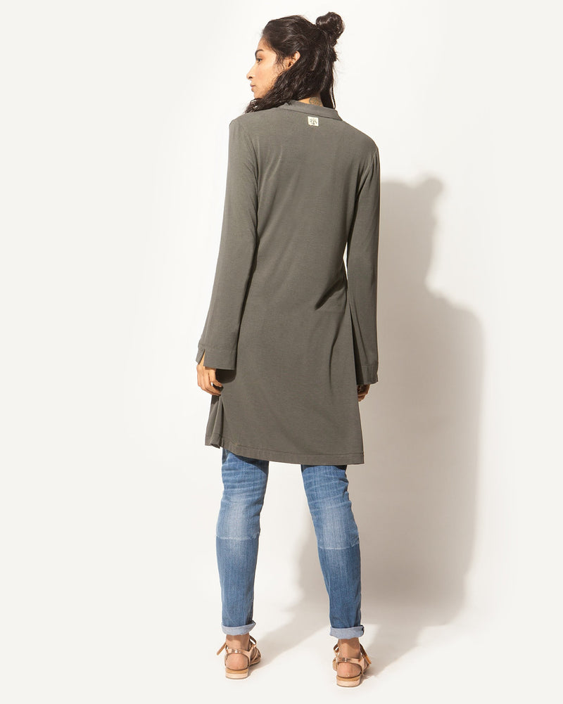 Shibui Long Kurta - Charcoal