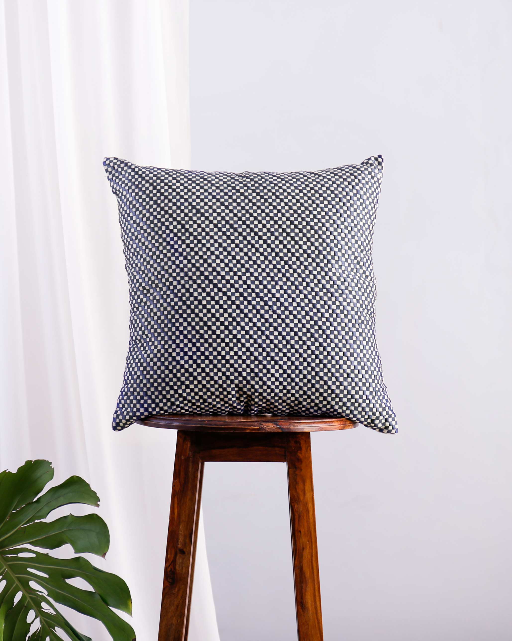 Verandah Lattice Cushion Cover - Indigo