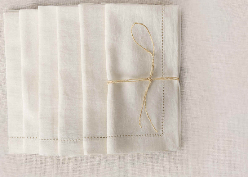 Verandah Dinner Napkins (Set of 6) - Ivory