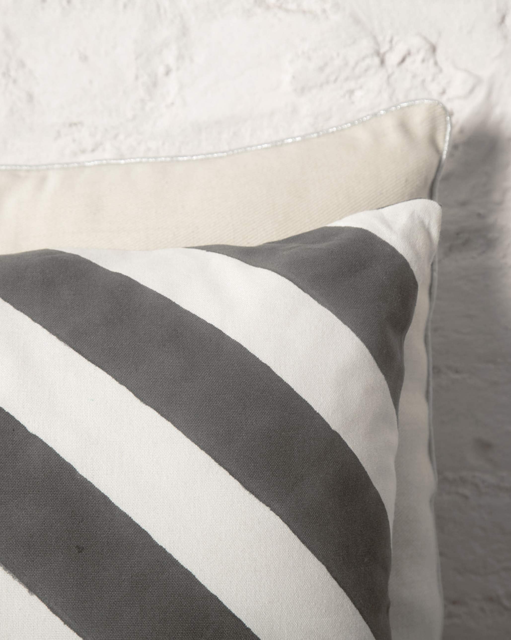 Verandah Candy Stripe Cushion Cover - Charcoal