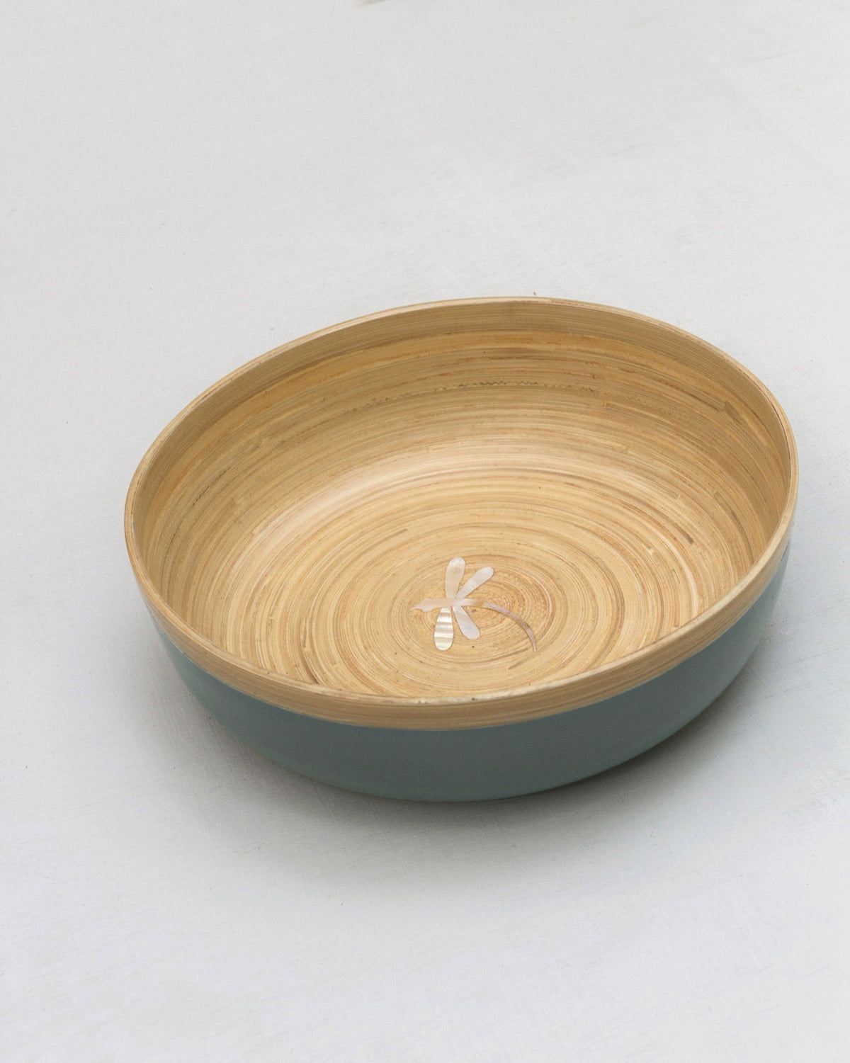 Close-up of the Bamboo Rice Bowl interior showing a small pale inlay.
