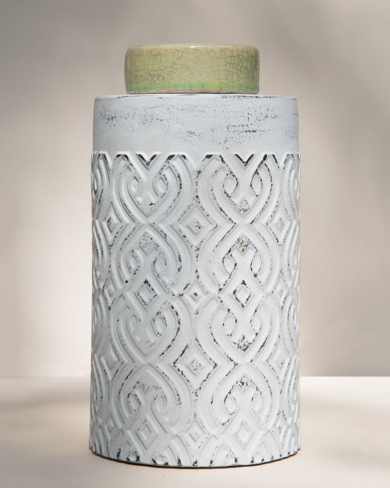 Lepironia Jar - White