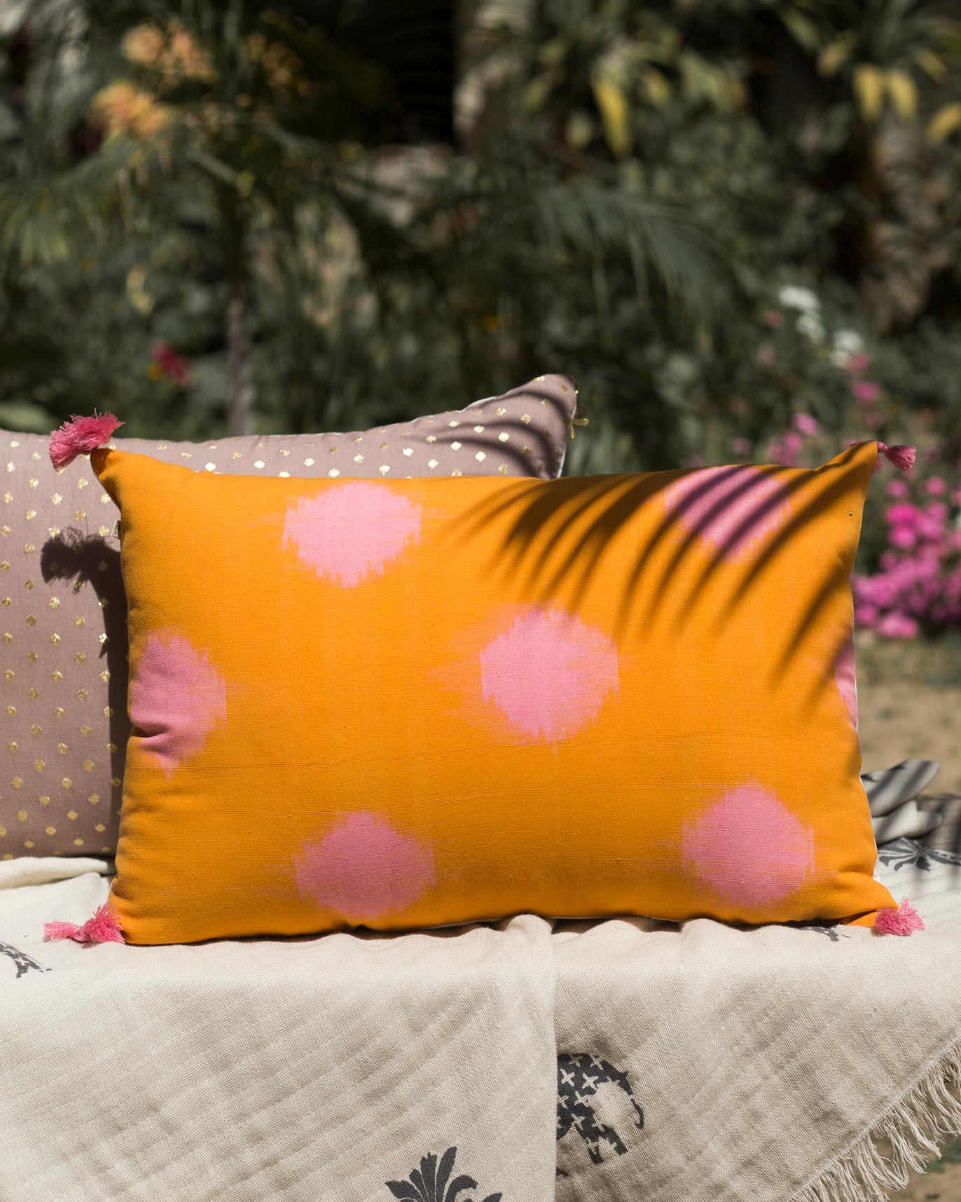 Ikat Dot Lumbar Pillow Cover