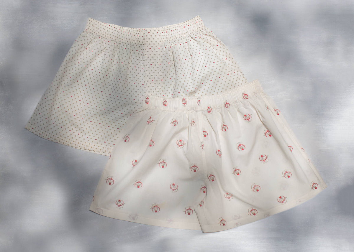 Back of Going Bananas Print Boxers laid flat, showing the waistband.