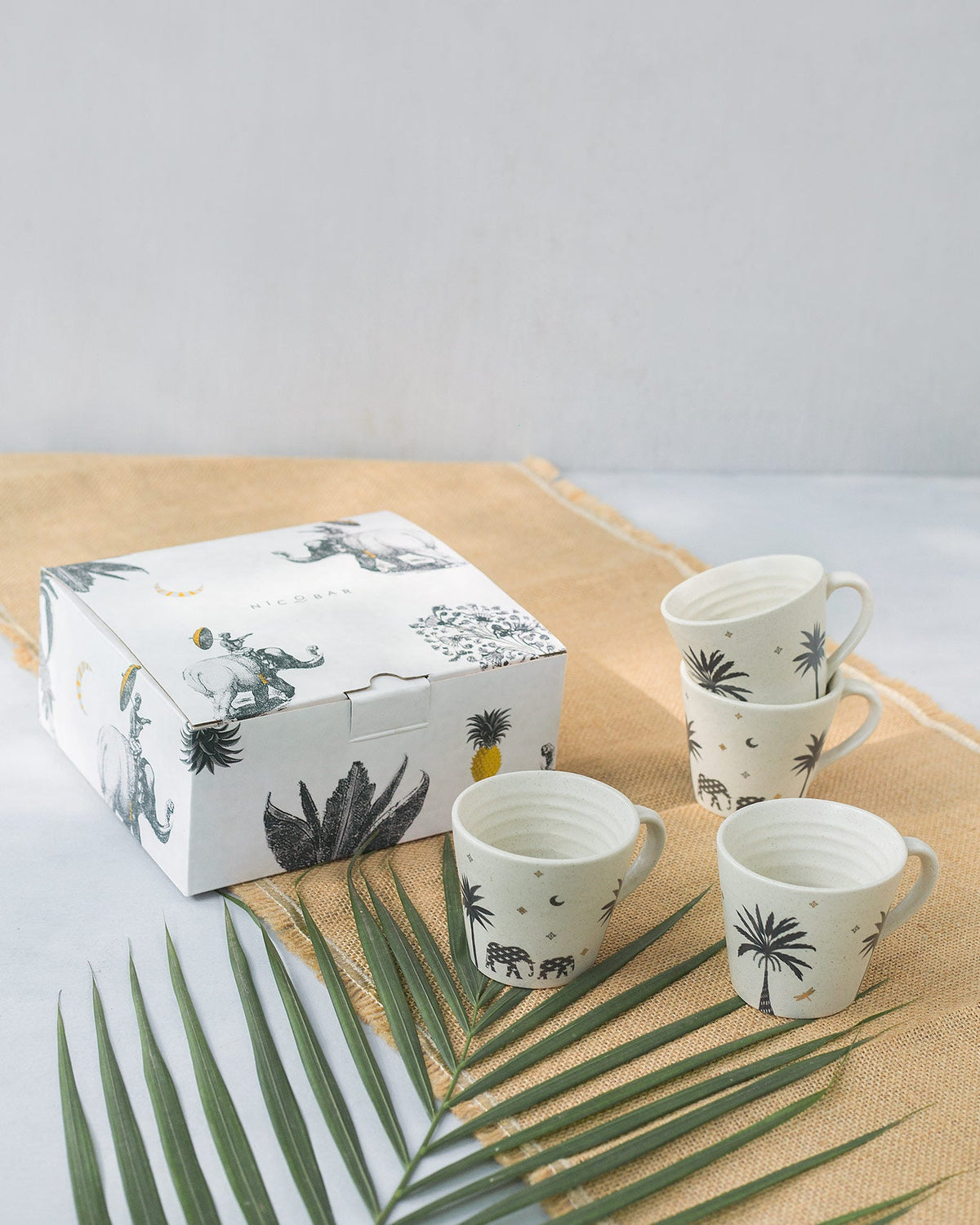 Colombo Espresso Mug (Set of 4) cups arranged beside the gift box.