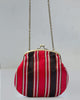 Sling Stripe Clutch - Red & Brown