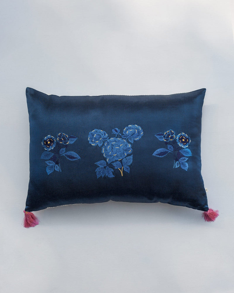 Begonia Lumbar Cushion Cover - Blue