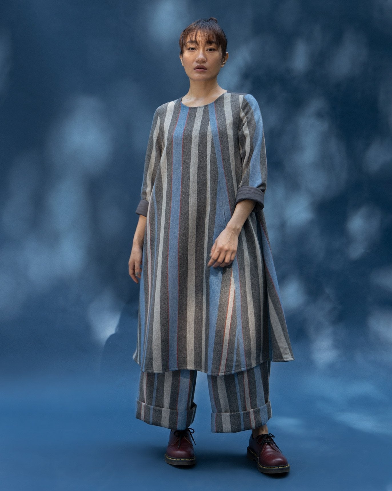 Round Neck Stripe Dress