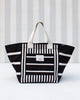 Stripe Boat Tote - Black & White