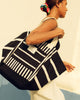 Stripe Boat Tote - Black & White