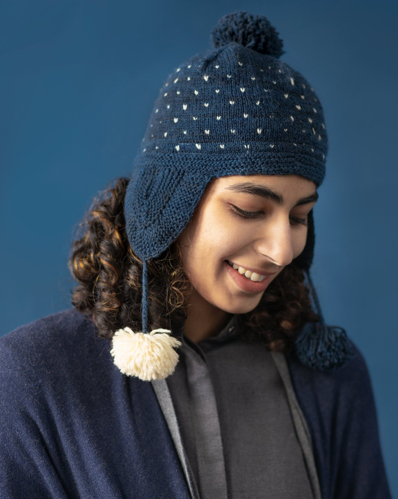 Jack Frost Bauble Cap - Indigo