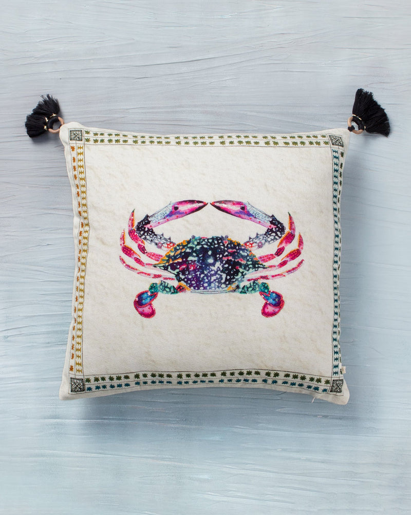 Crab Cushion Cover - White