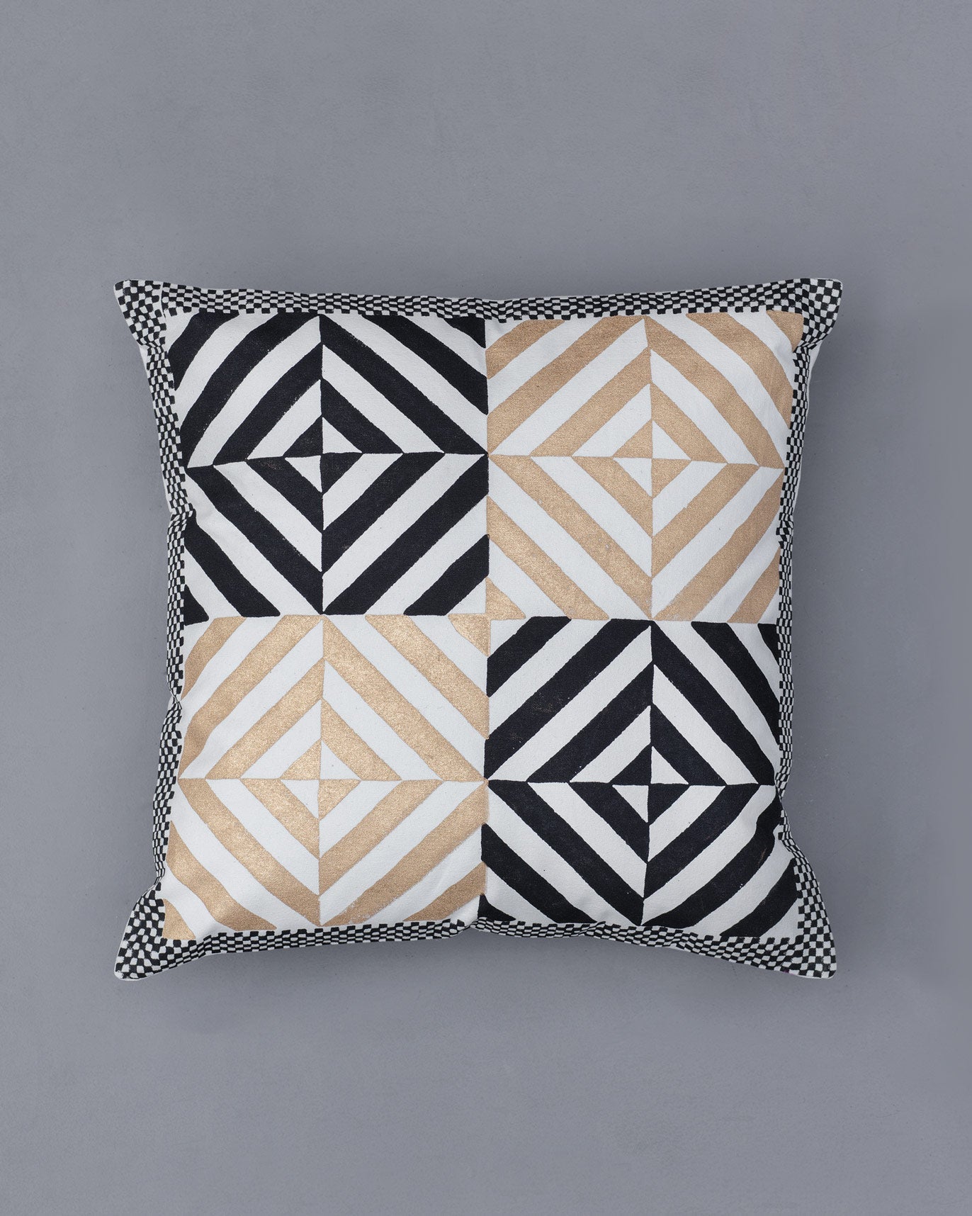 Tessera Cushion Cover - Black & Gold