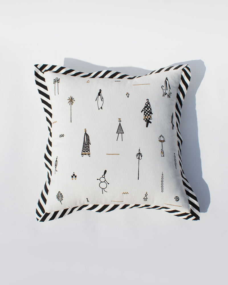 Musafir Cushion Cover - Black & White