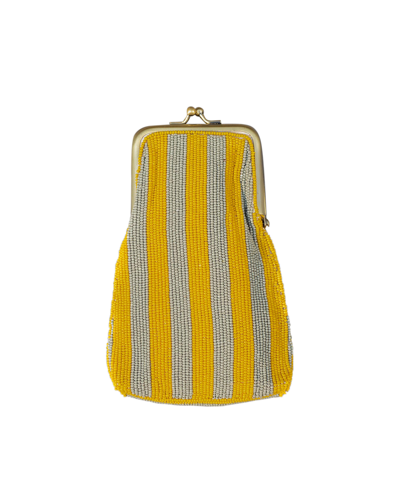 Hana Spectacle Case - Yellow & Grey Stripe