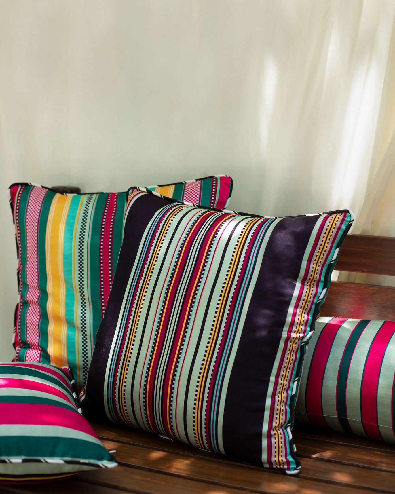 Check Stripe Cushion Cover - Multi